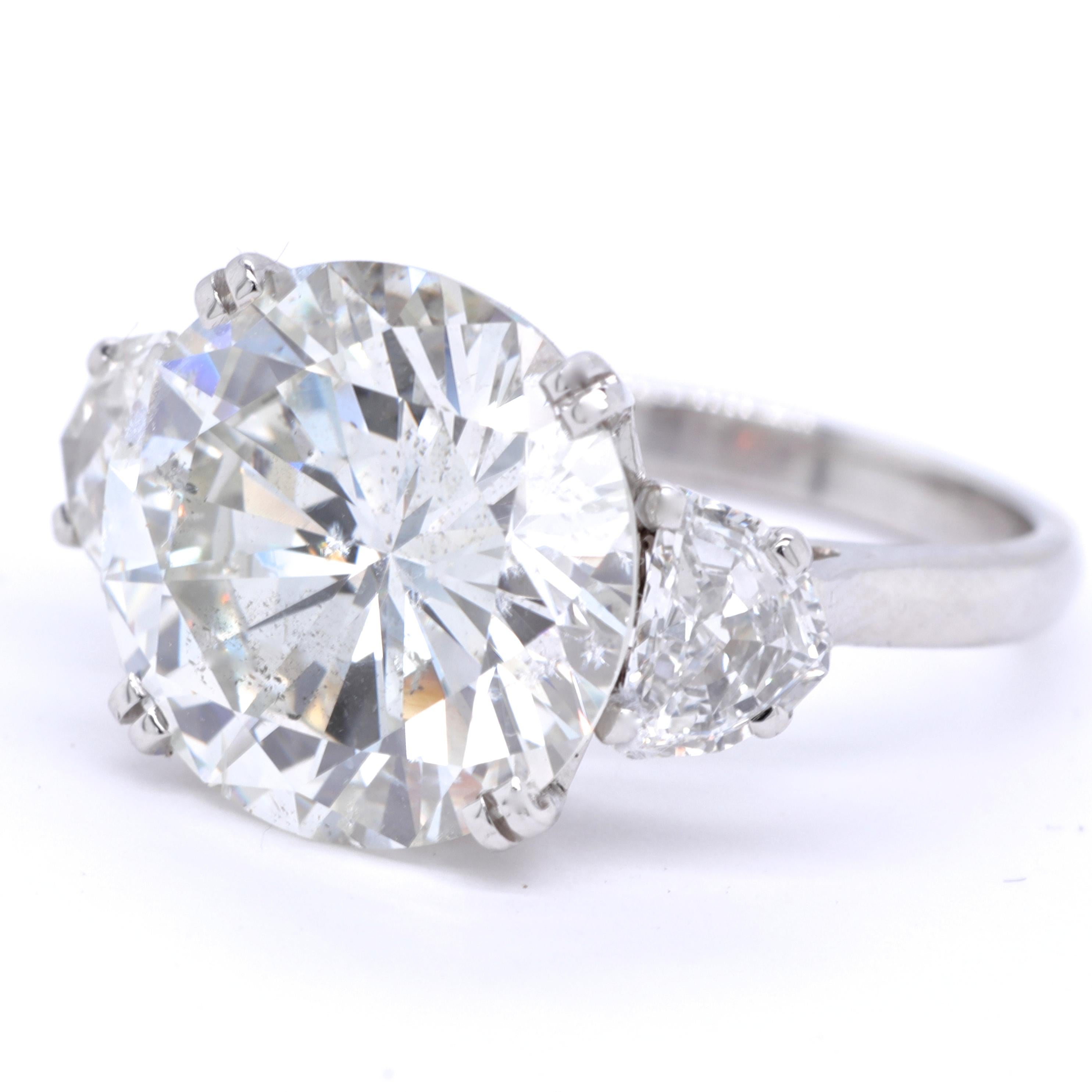 Women's Vintage GIA 7.97 Carat Brilliant Cut Diamond Platinum Ring