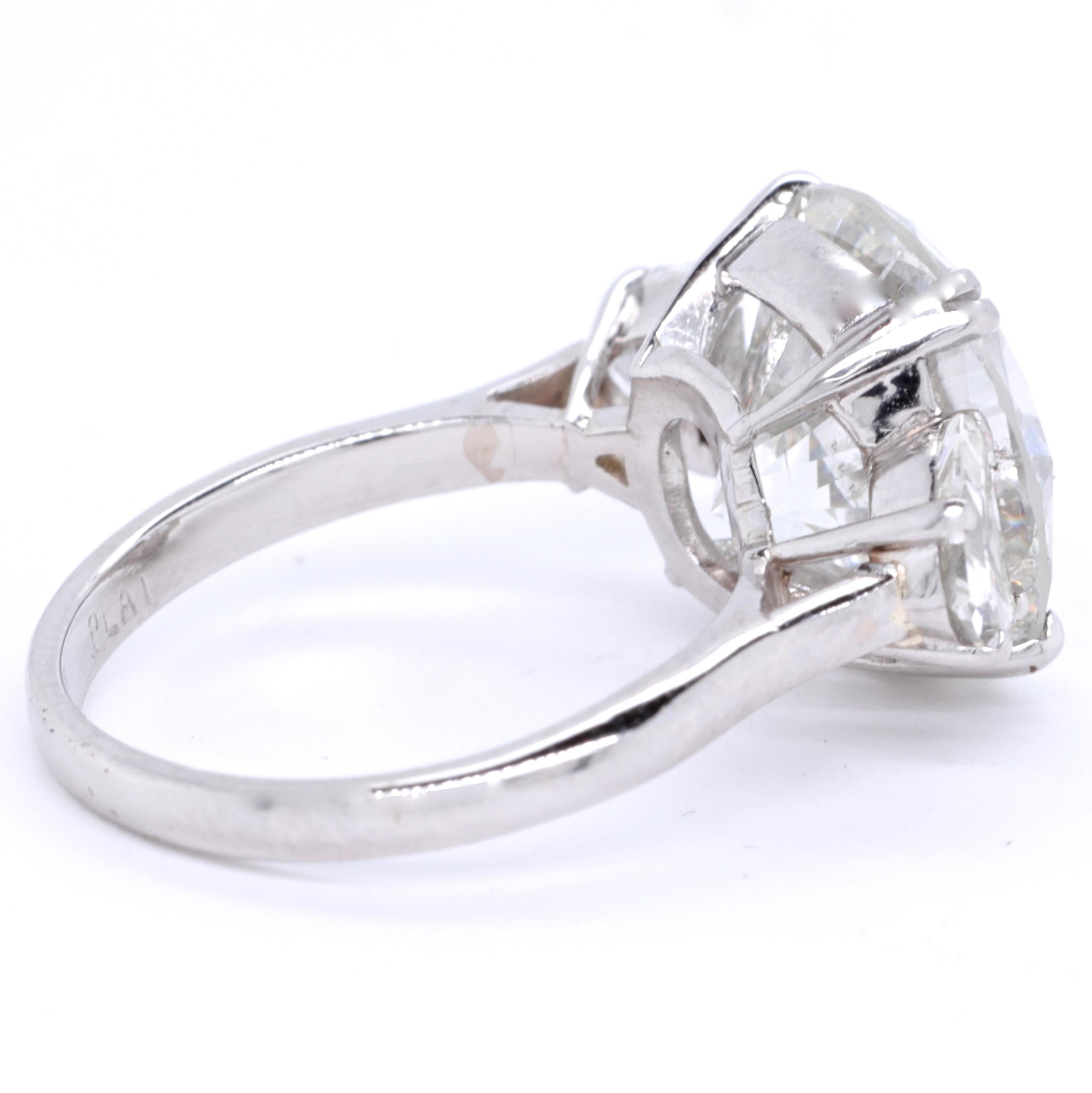 Vintage GIA 7.97 Carat Brilliant Cut Diamond Platinum Ring 1
