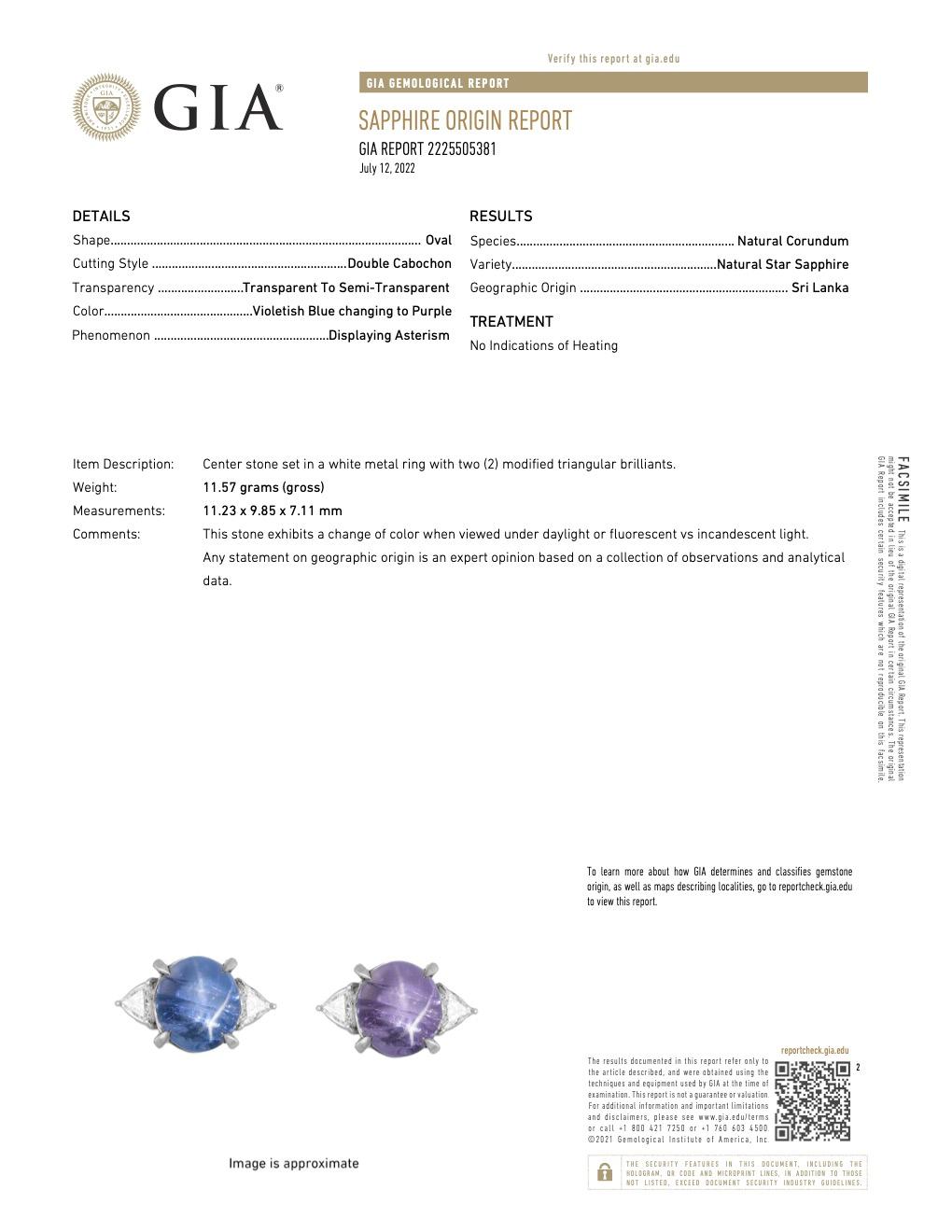Vintage GIA 8.73 Carat Cabochon Star Sapphire Diamond Platinum Ring 3