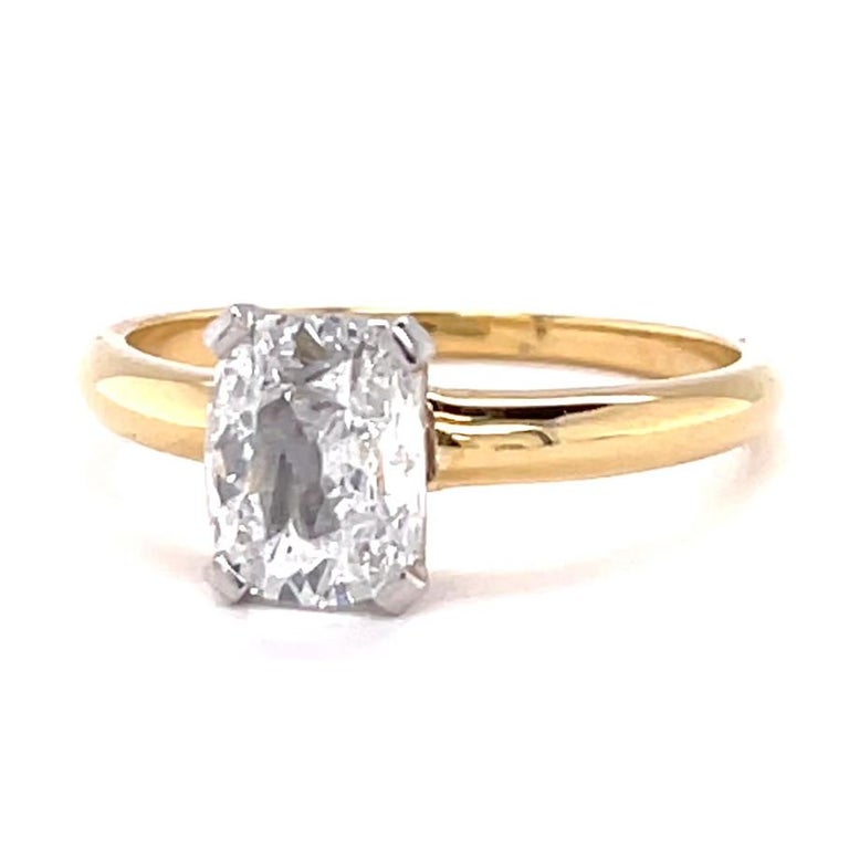 Women's or Men's Vintage GIA Antique D Color Cushion Cut Diamond 18 Karat Gold Engagement Ring