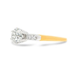 Vintage GIA Certified 0.77 Ct. Two-Tone Diamond Engagement Ring H SI1