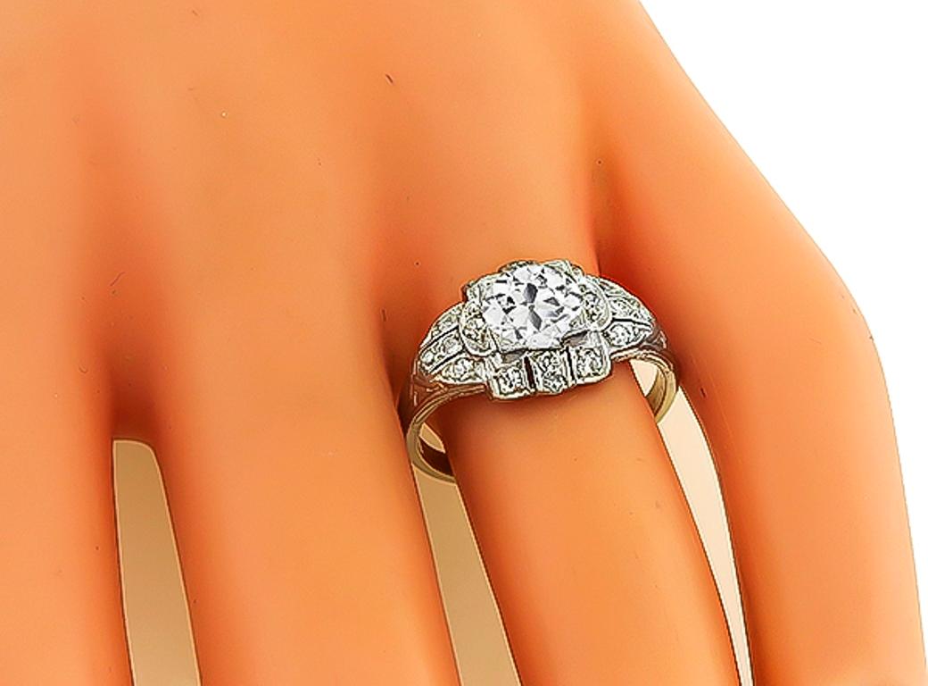 Old European Cut Vintage GIA Certified 1.02 Carat Diamond Platinum Engagement Ring For Sale