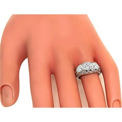 Vintage GIA Certified 1.05 Carat Center Diamond 1.15ct Diamond Anniversary Ring