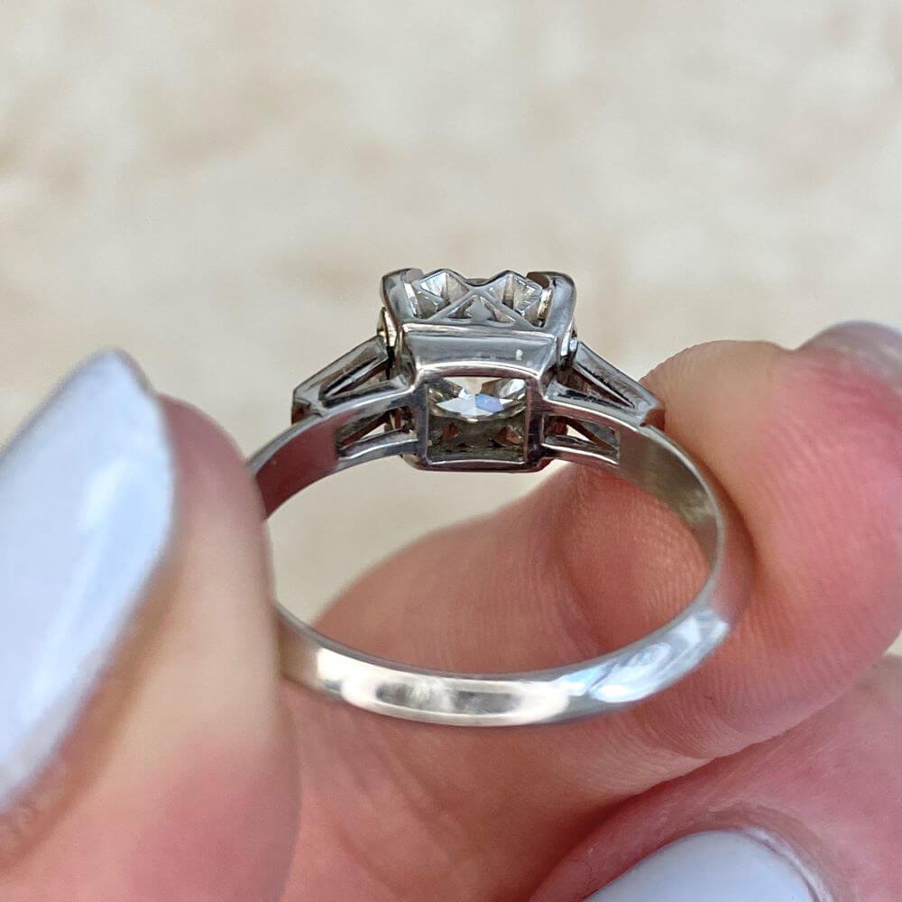 Vintage GIA-Certified 1.06Carat Old Euro-Cut Diamond Engagement Ring, Platinum For Sale 5
