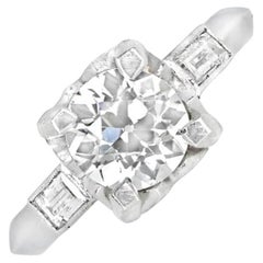 Vintage GIA-Certified 1.06Carat Old Euro-Cut Diamond Engagement Ring, Platinum