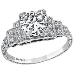 Antique GIA Certified 1.08 Carat Diamond Engagement Ring