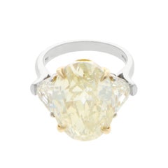 Vintage GIA Certified 11.65ct Fancy Diamond Three Stone Ring
