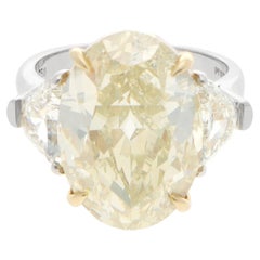 Vintage GIA Certified 11.65ct Fancy Diamond Three Stone Ring