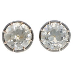 Orecchini vintage con diamanti taglio europeo certificati GIA da 12,52 ct.