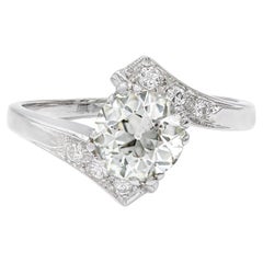 Retro GIA Certified 1.55 Ct. Bypass Setting Engagement Ring I I1 in Platinum