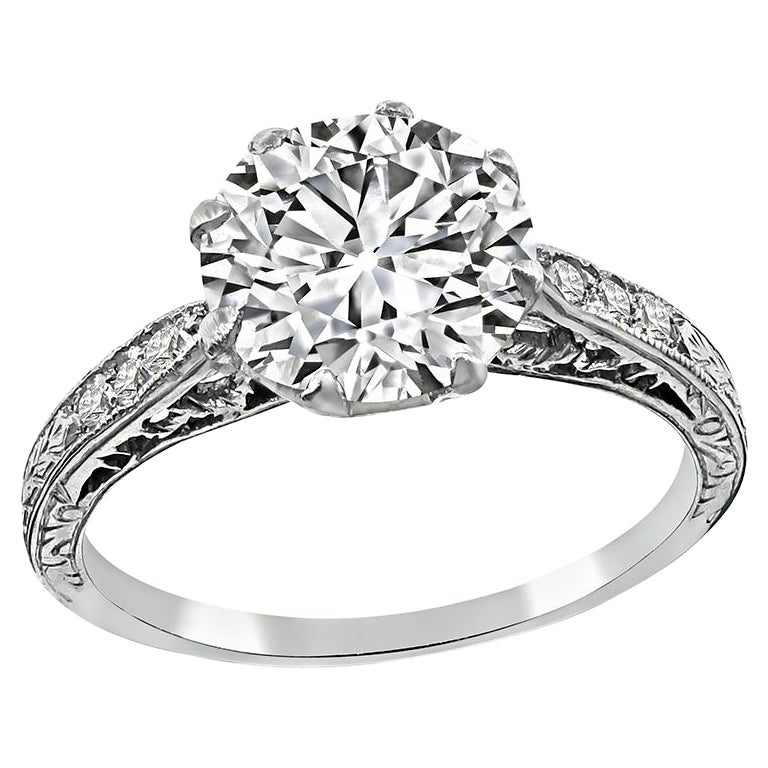 Verlobungsring mit GIA-zertifiziertem 1,96 Karat Diamant