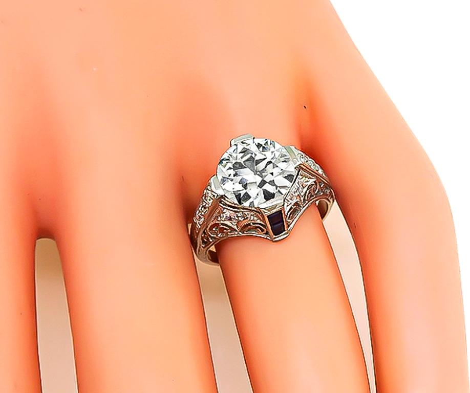 Old European Cut Vintage GIA Certified 2.52 Carat Diamond Platinum Engagement Ring