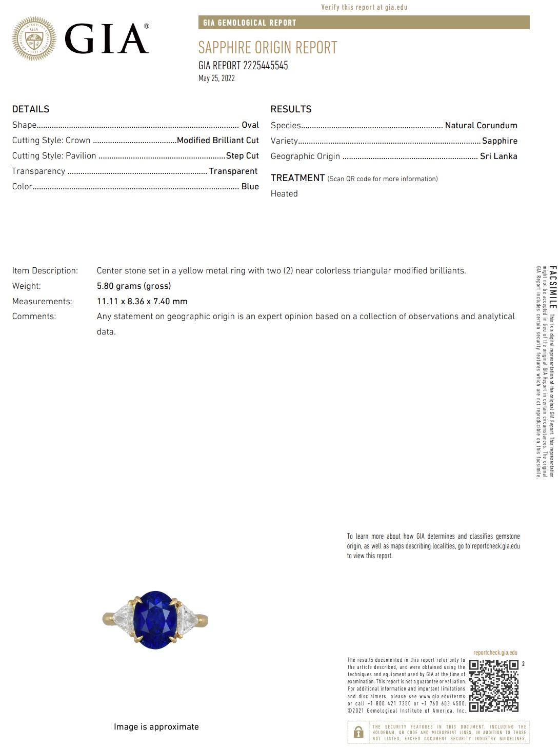 Verlobungsring mit GIA-zertifiziertem 6 Karat Ceylon-Saphir für Damen oder Herren im Angebot
