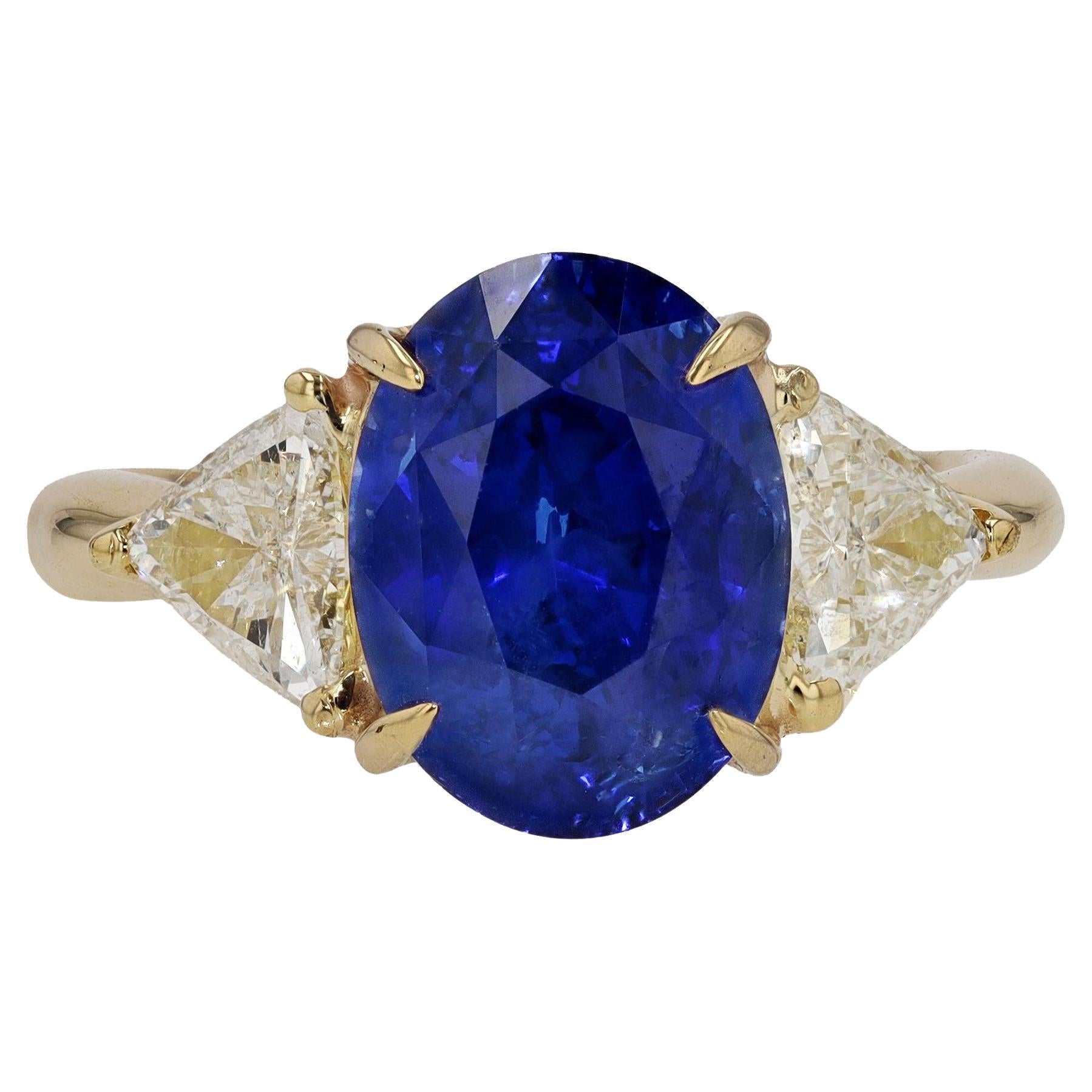 Vintage GIA Certified 6 Carat Ceylon Sapphire Engagement Ring For Sale