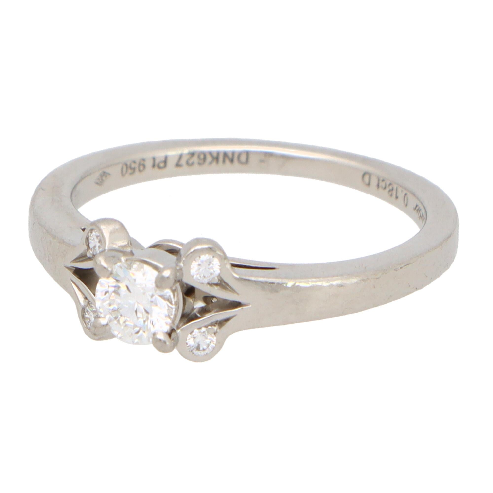 Modern Vintage GIA Certified Cartier 'Ballerine' Diamond Solitaire Ring Set in Platinum