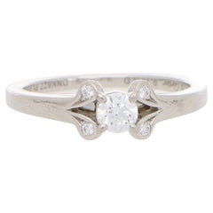 Vintage GIA Certified Cartier 'Ballerine' Diamond Solitaire Ring Set in Platinum