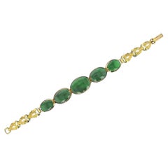 Vintage GIA-zertifiziertes kaiserliches Jade-Armband aus Jadeit, natürlich