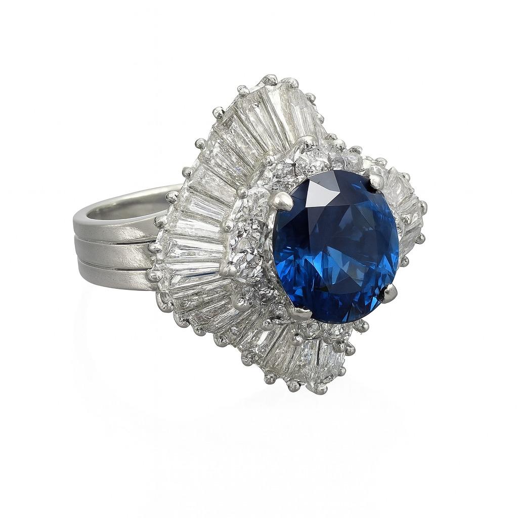 Vintage GIA zertifiziert natürlichen unbehandelten Saphir Diamant Ring im Zustand „Neu“ im Angebot in Chicago, IL