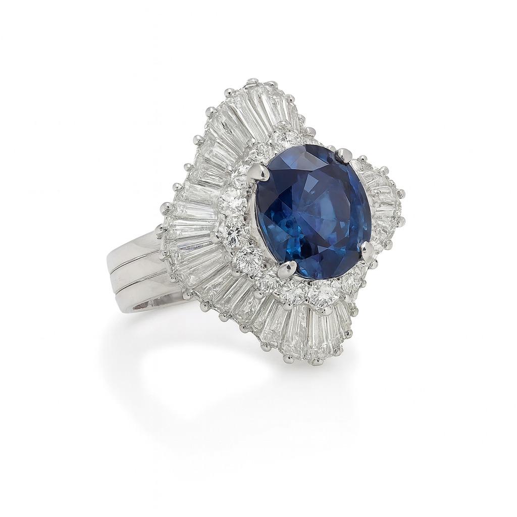 Vintage GIA zertifiziert natürlichen unbehandelten Saphir Diamant Ring für Damen oder Herren im Angebot