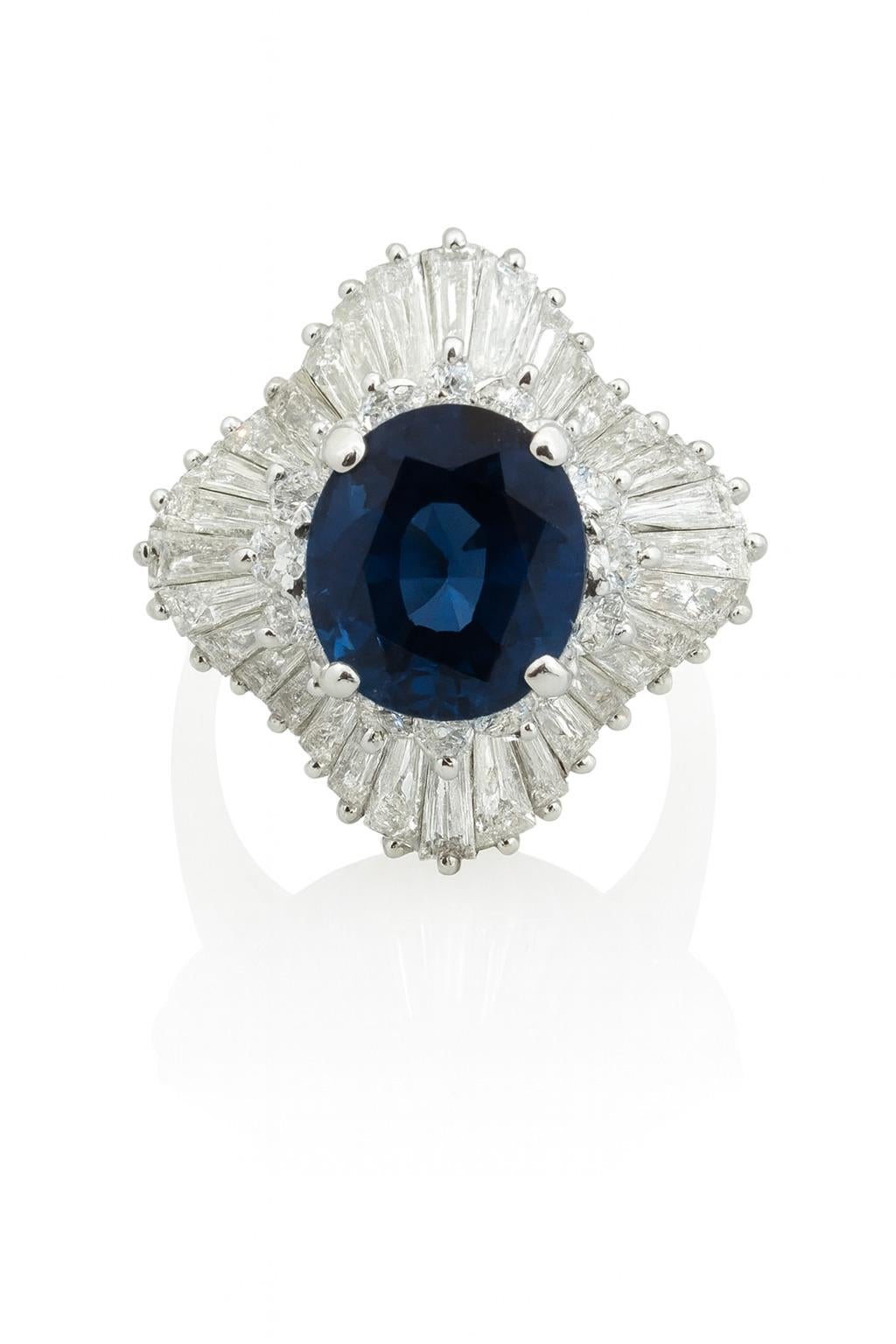 Vintage GIA zertifiziert natürlichen unbehandelten Saphir Diamant Ring im Angebot 1