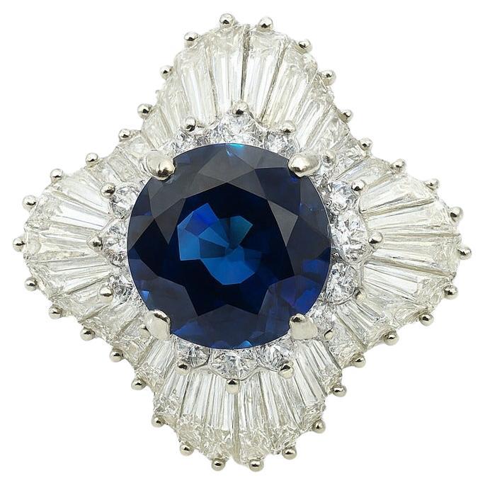 Vintage GIA zertifiziert natürlichen unbehandelten Saphir Diamant Ring