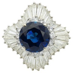 Vintage GIA zertifiziert natürlichen unbehandelten Saphir Diamant Ring
