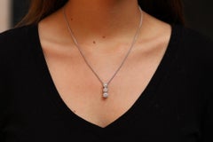 Vintage GIA Certified Near Flawless Diamond Trilogy Necklace