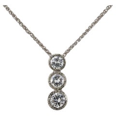 Vintage GIA-zertifizierte nackte makellose Diamant-Dreilogie-Halskette, Vintage