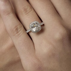 Vintage GIA De Beers 2.06 carat old mine cut diamond platinum engagement ring