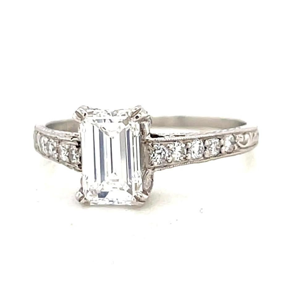 Art Deco Vintage GIA Diamond Platinum Engagement Ring