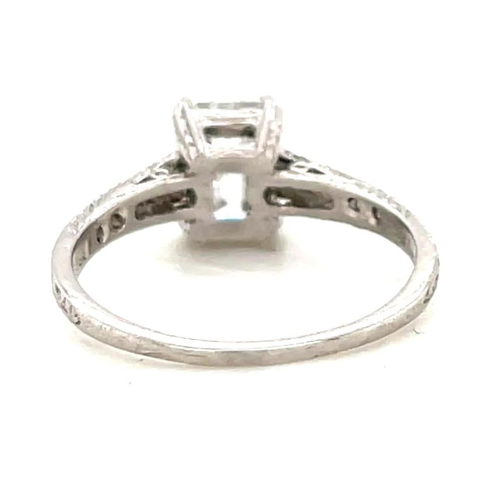 Emerald Cut Vintage GIA Diamond Platinum Engagement Ring
