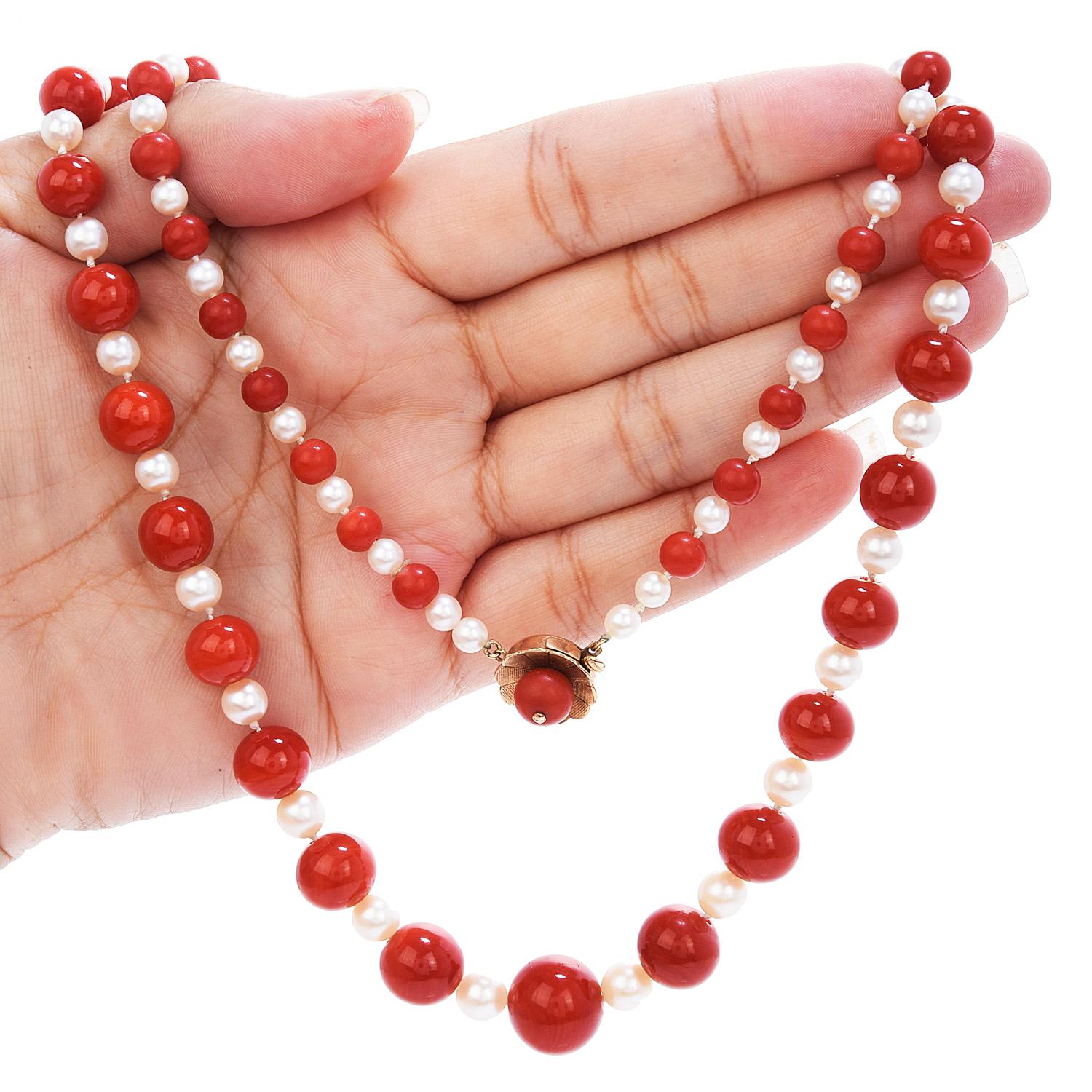 red coral necklace vintage