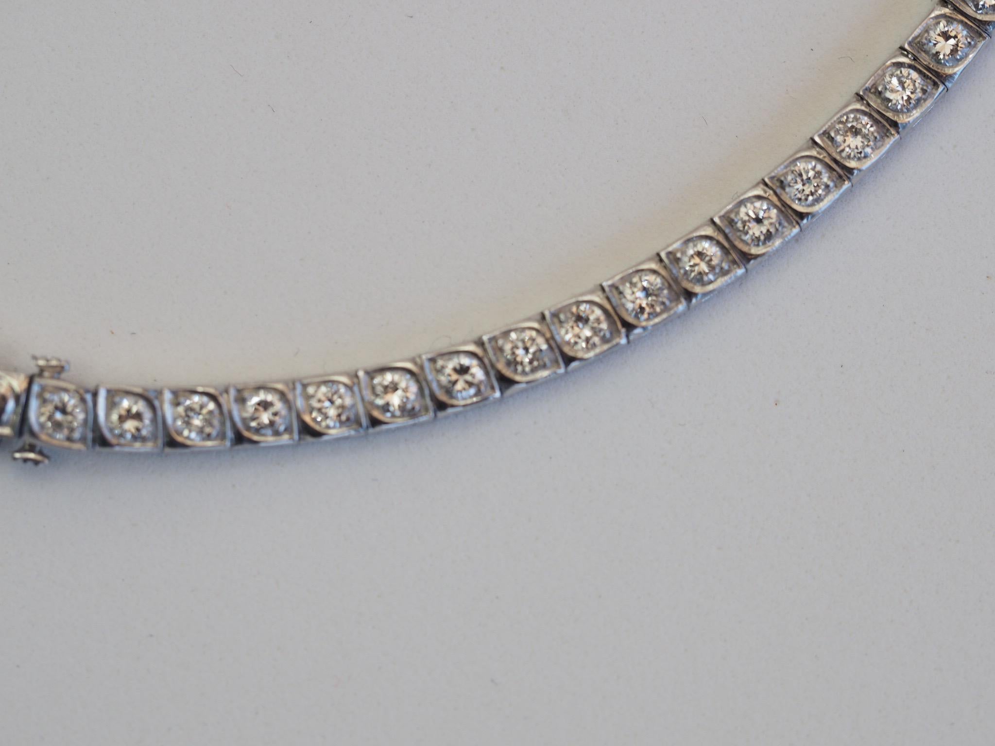 Vintage GIA Sapphire and Diamond Necklace in Platinum For Sale 5