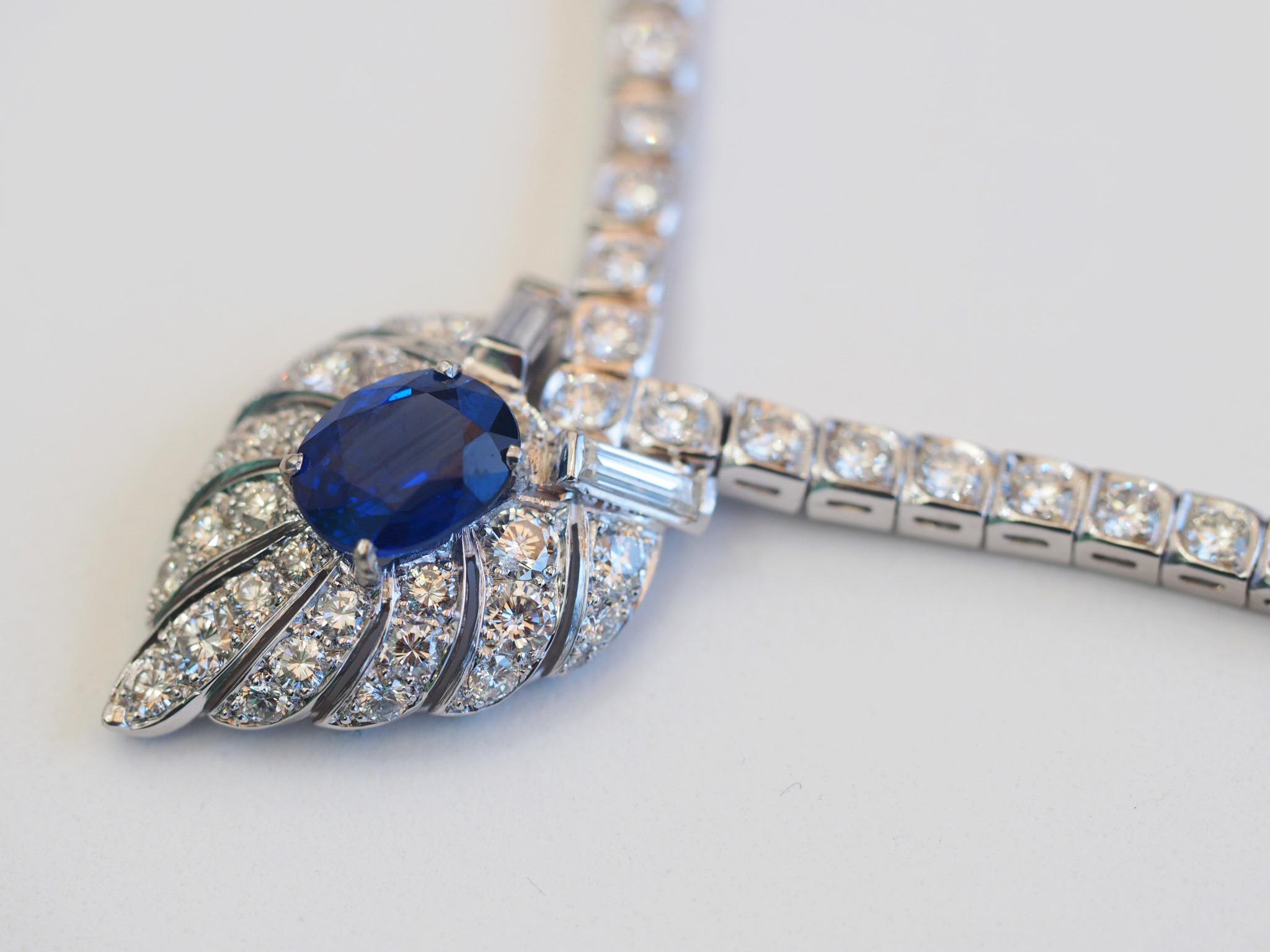 vintage blue sapphire necklace