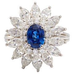 GIA Tiffany & Co. Platin-Cocktailring mit Saphir und Diamant