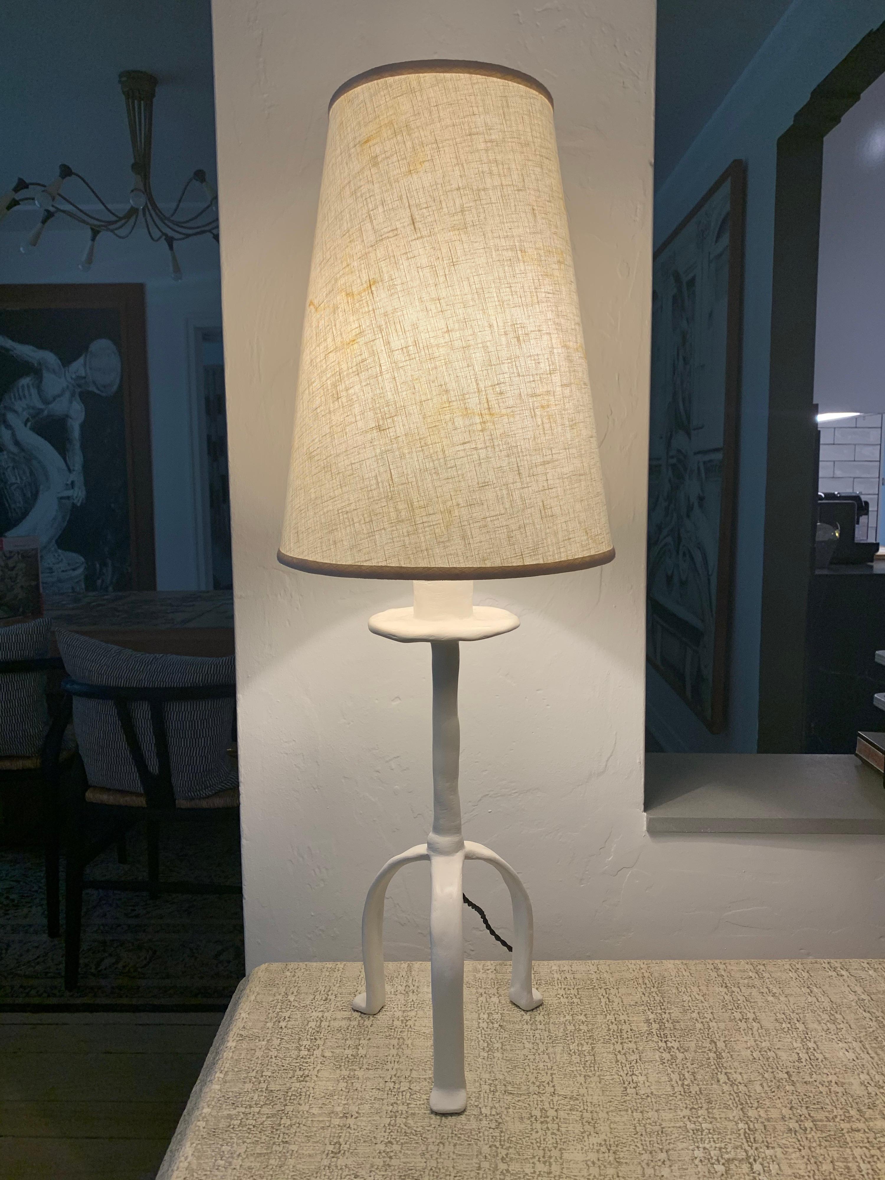 Vintage Giacometti Inspired Plaster Table Lamp 2