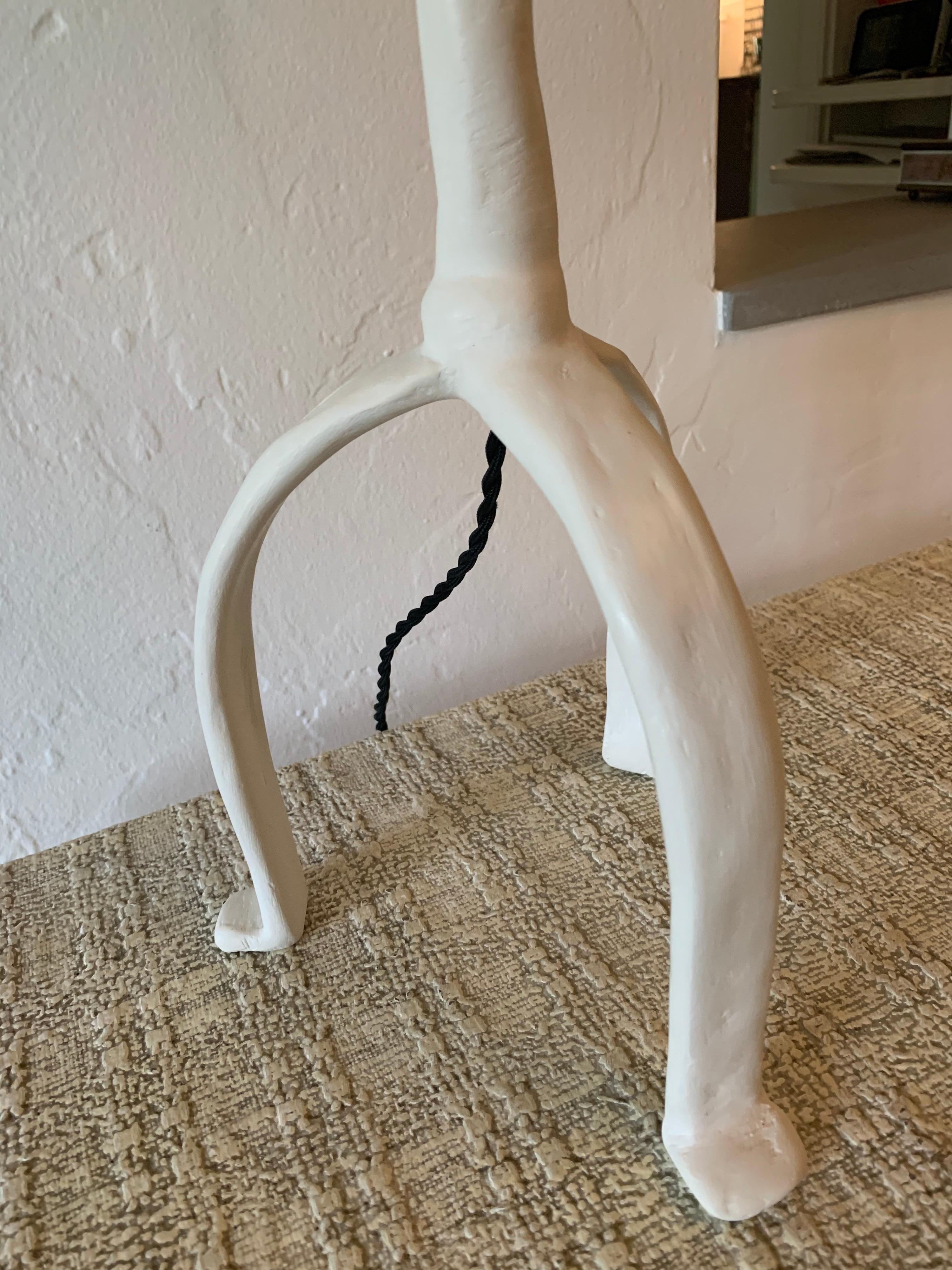 Tribal Vintage Giacometti Inspired Plaster Table Lamp