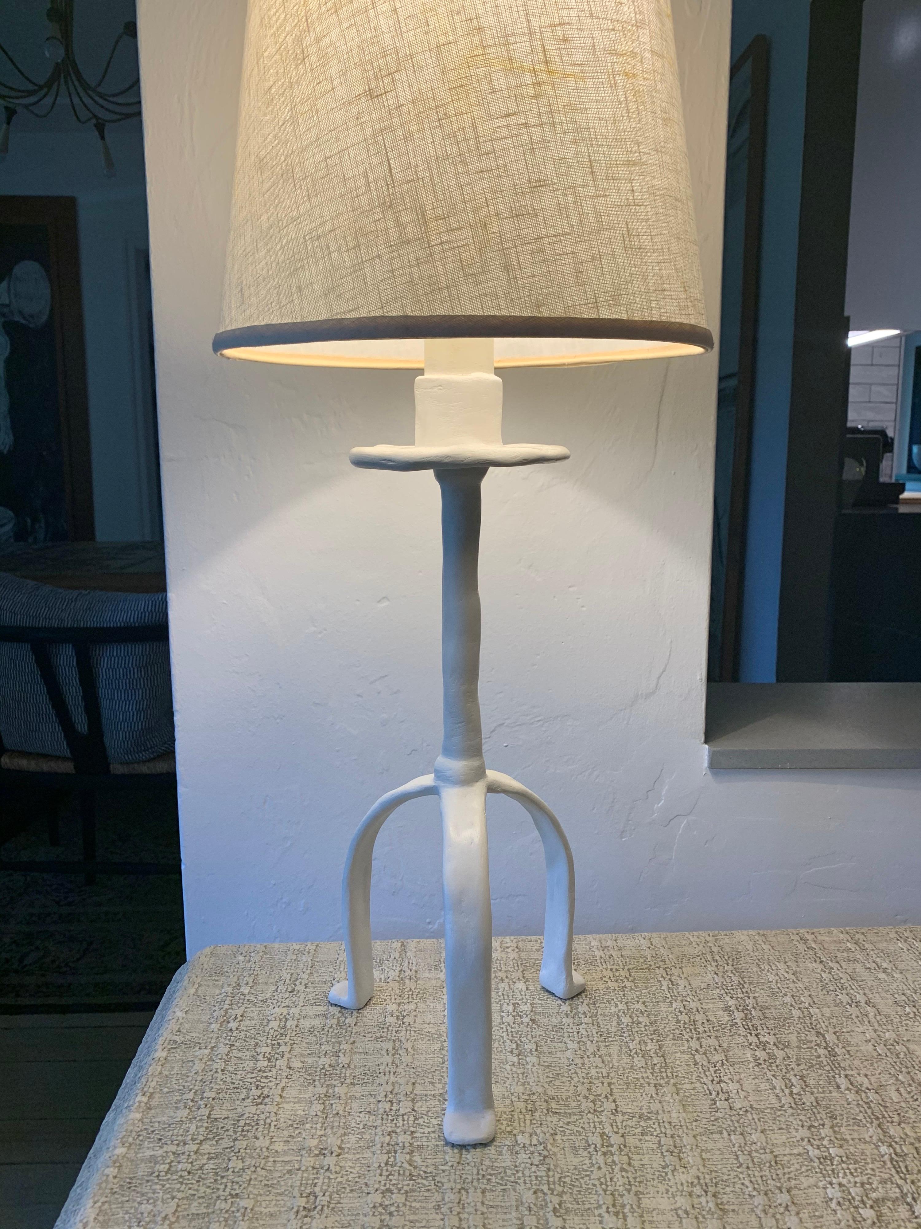 Vintage Giacometti Inspired Plaster Table Lamp 1