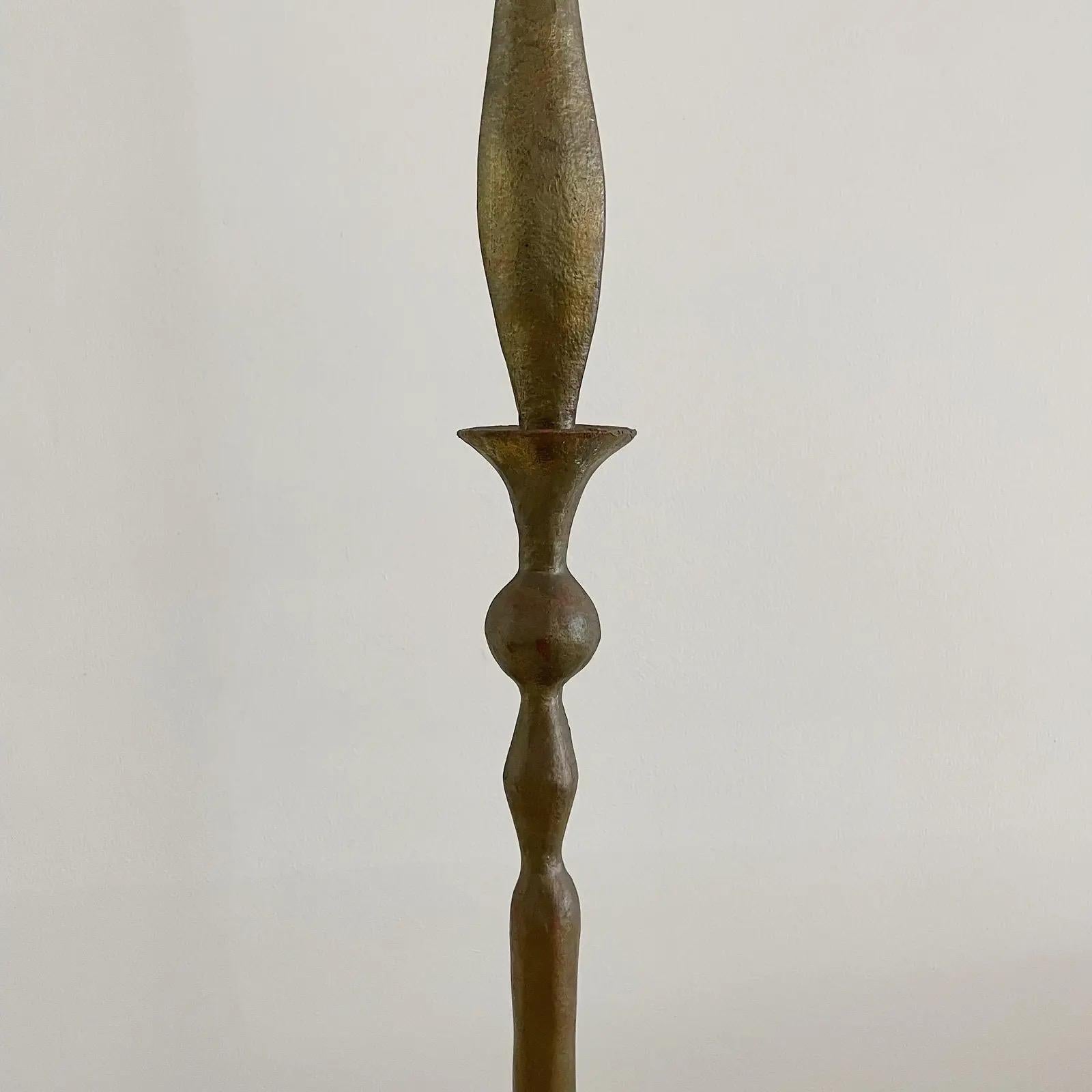 Vintage Giacometti Style Floor Lamp with Bronze Finish In Good Condition In West Palm Beach, FL
