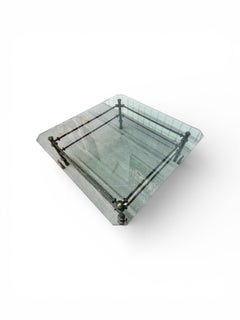 Vintage Giacometti Style Glass Top Coffee Table