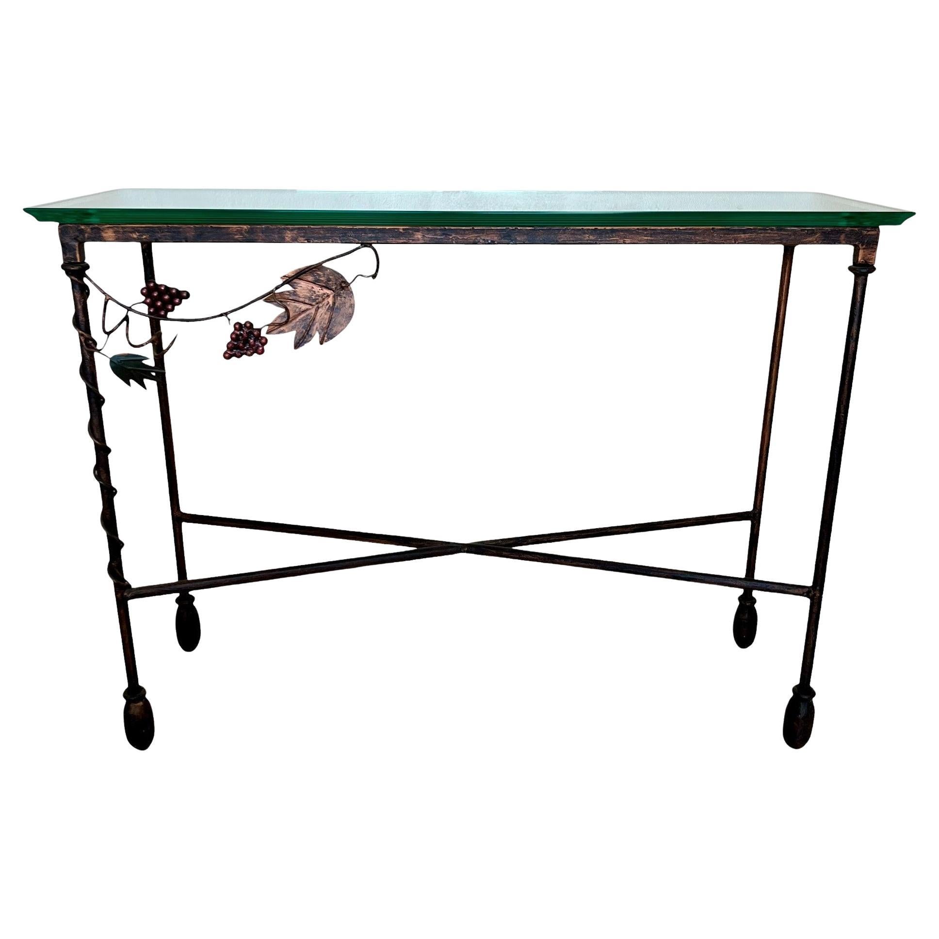 Vintage Giacometti Stil Eisen Grapevine Konsolentisch