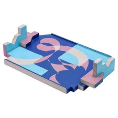 Vintage Giacomo Balla hand painted wood tray made by Countess Ugolini in the 90s