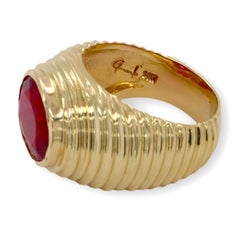 Vintage Giancarlo 14K Yellow Gold Oval Pink Tourmaline Ring