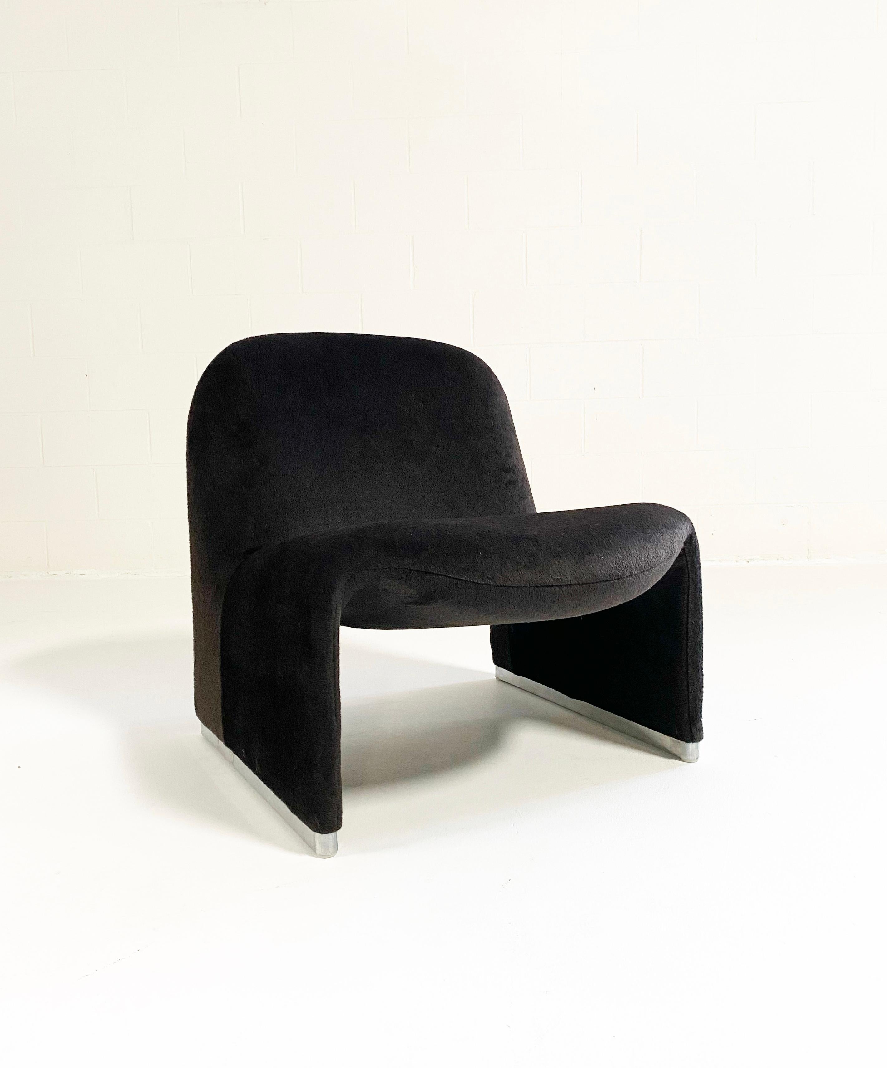 Vintage Giancarlo Piretti Alky Chair, Restored in Loro Piana Alpaca Wool 1