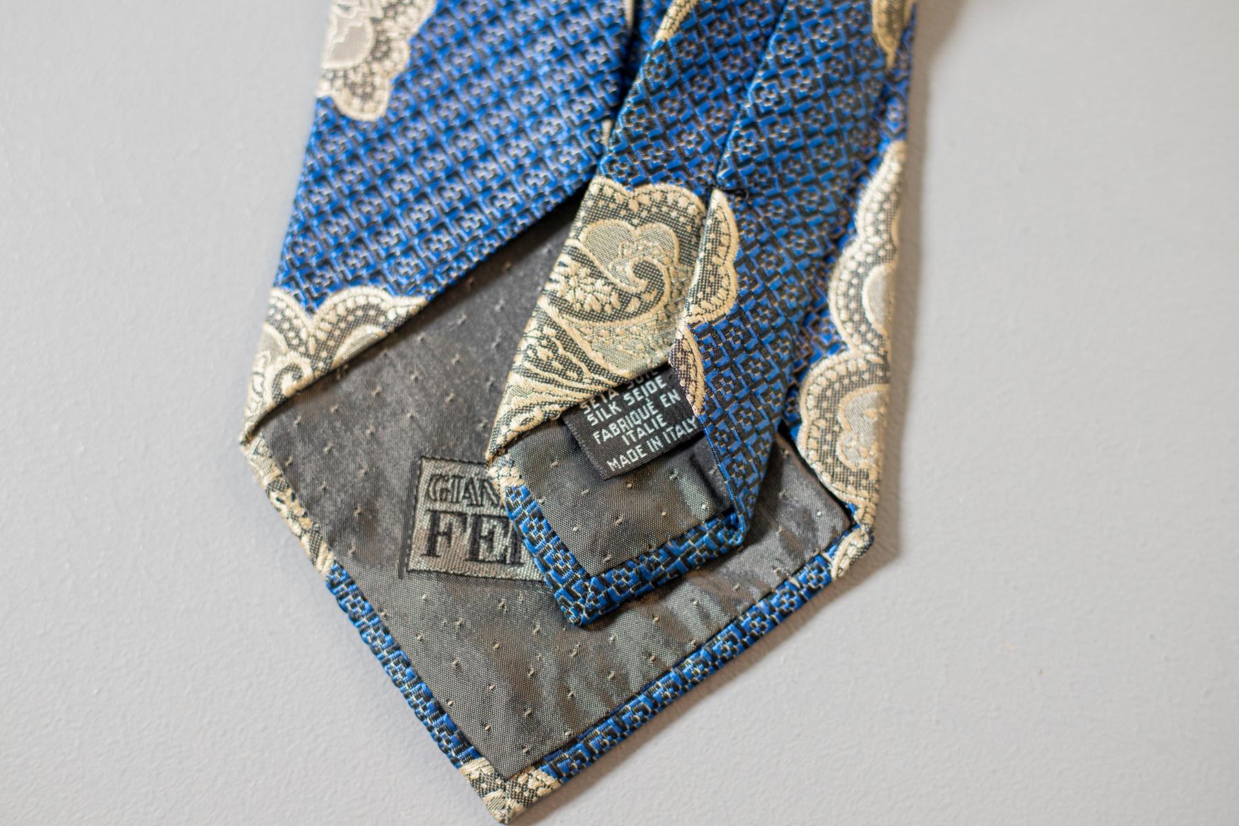 Gray Vintage Gianfranco Ferré all-silk tie For Sale