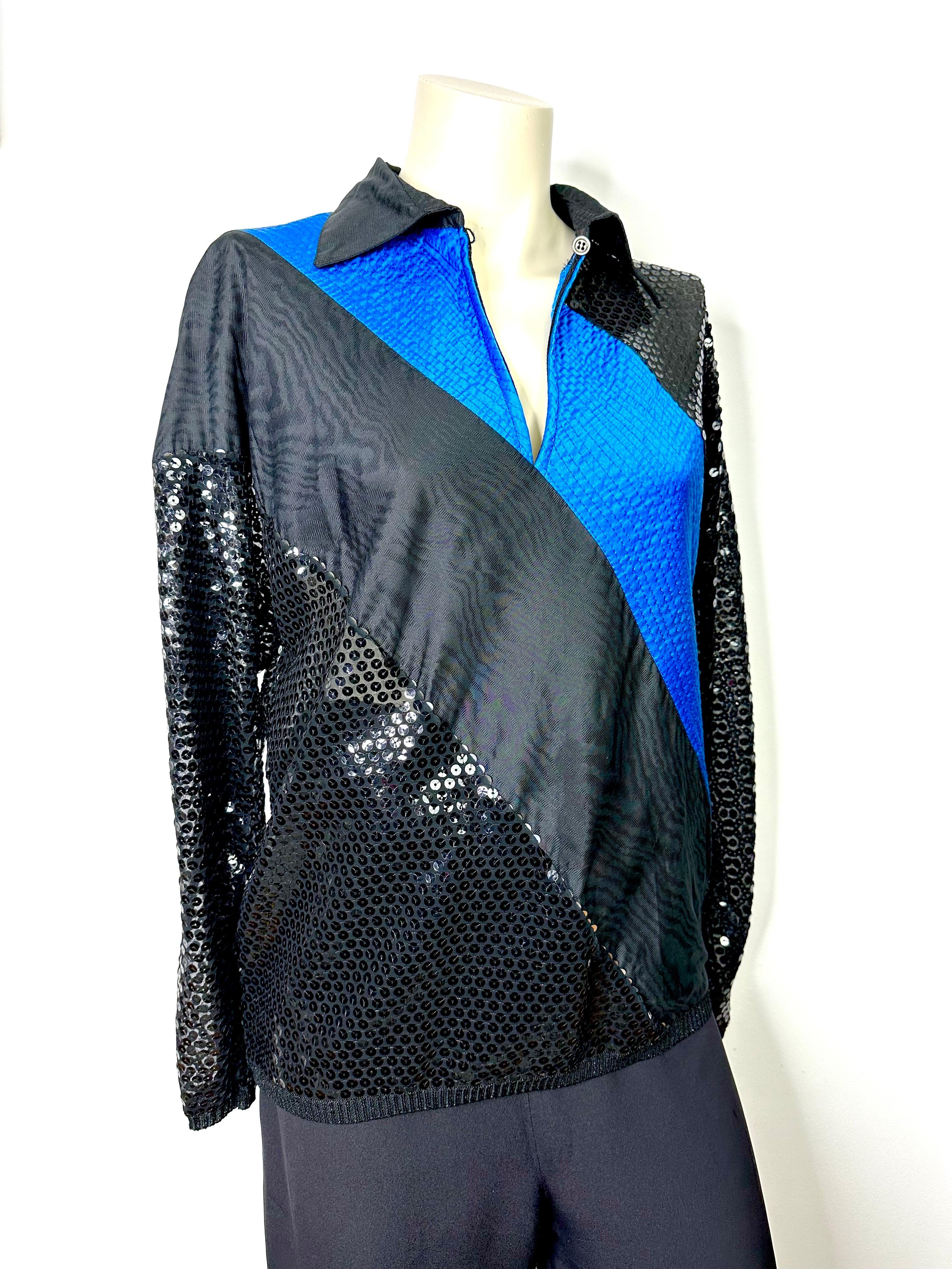 Vintage Gianfranco Ferré blouse in silk and sequin from the 1980s For Sale 4