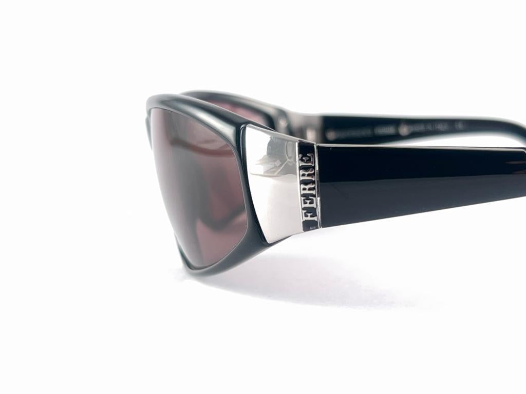 Vintage Gianfranco Ferre Gff 310 Black & Silver Details Made In Italy Sunglasses For Sale 1