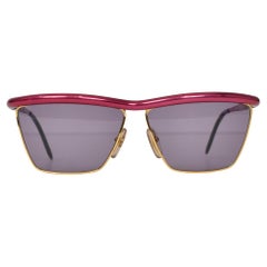 Vintage Gianfranco Ferre Metallic Pinke Sonnenbrille mit Rauchglas-Lenses 