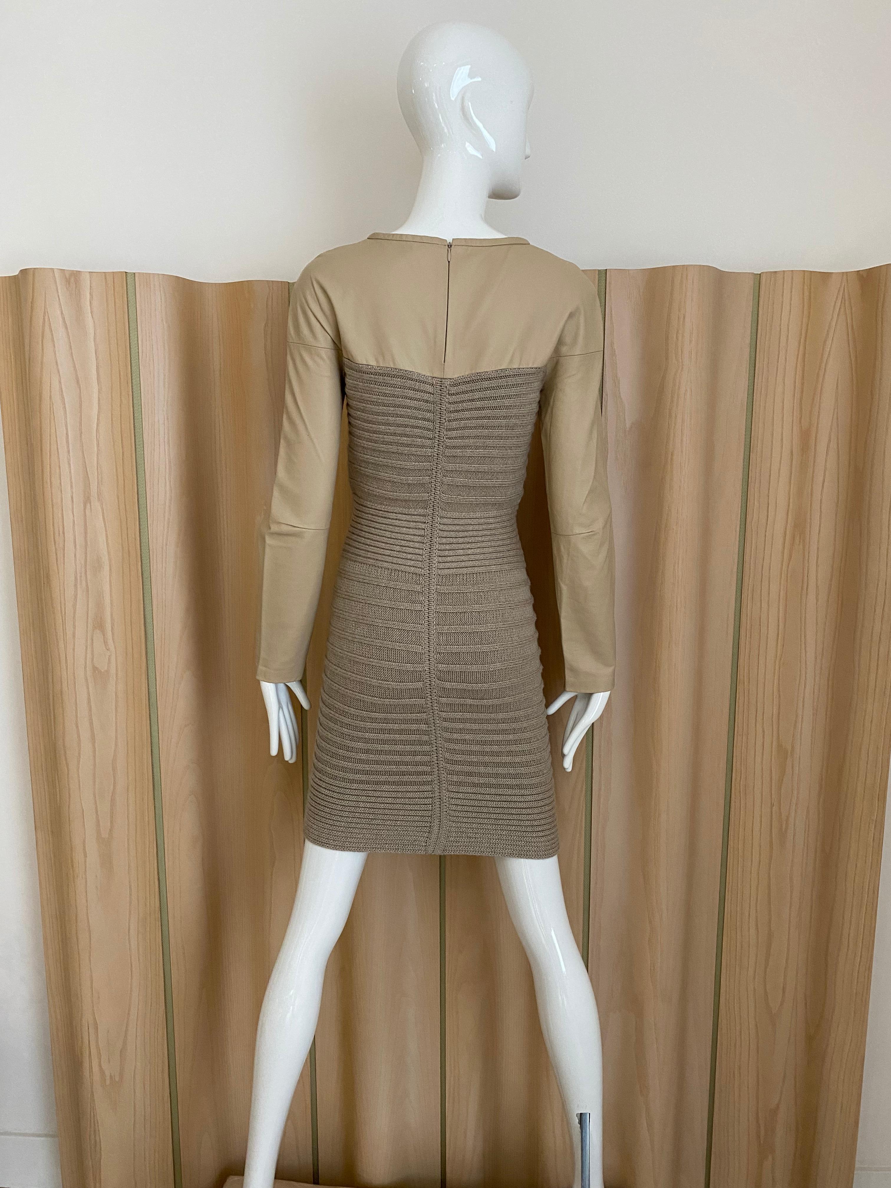 tan wool dress