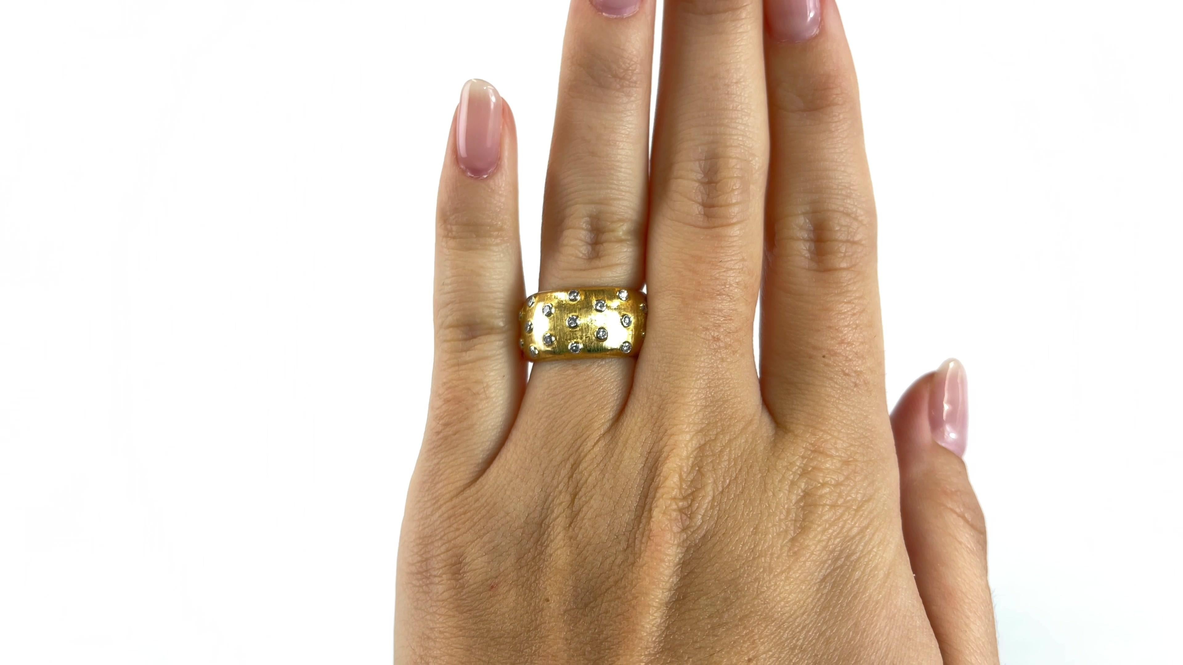 Round Cut Vintage Gianmaria Buccellati Diamond 18 Karat Gold Band Ring